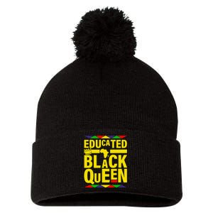 Educated Black Queen Pom Pom 12in Knit Beanie