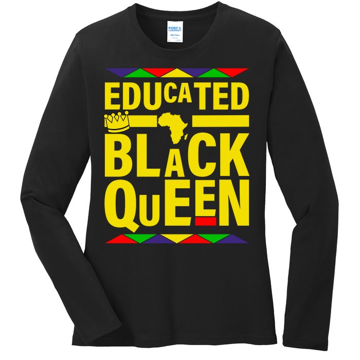 Educated Black Queen Ladies Long Sleeve Shirt