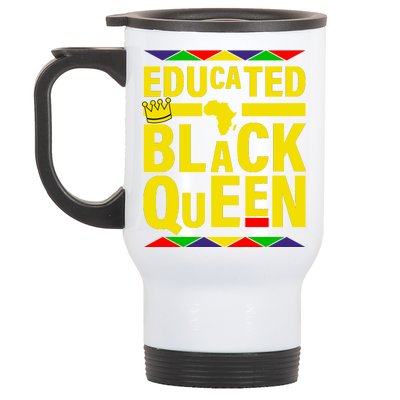 Educated Black Queen Stainless Steel Travel Mug