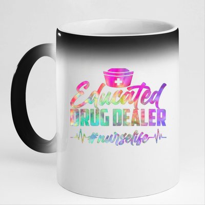 Educated Drug Dealer Nurselife 11oz Black Color Changing Mug