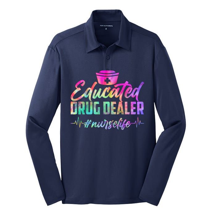 Educated Drug Dealer Nurselife Silk Touch Performance Long Sleeve Polo