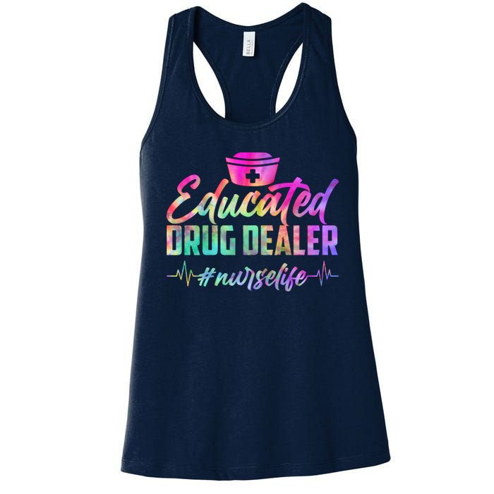 Educated Drug Dealer Nurselife Women's Racerback Tank