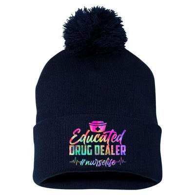 Educated Drug Dealer Nurselife Pom Pom 12in Knit Beanie