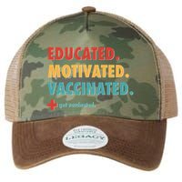 Educated Motivated Vaccinated Get Vaccinated  Legacy Tie Dye Trucker Hat