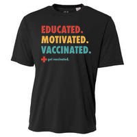 Educated Motivated Vaccinated Get Vaccinated  Cooling Performance Crew T-Shirt