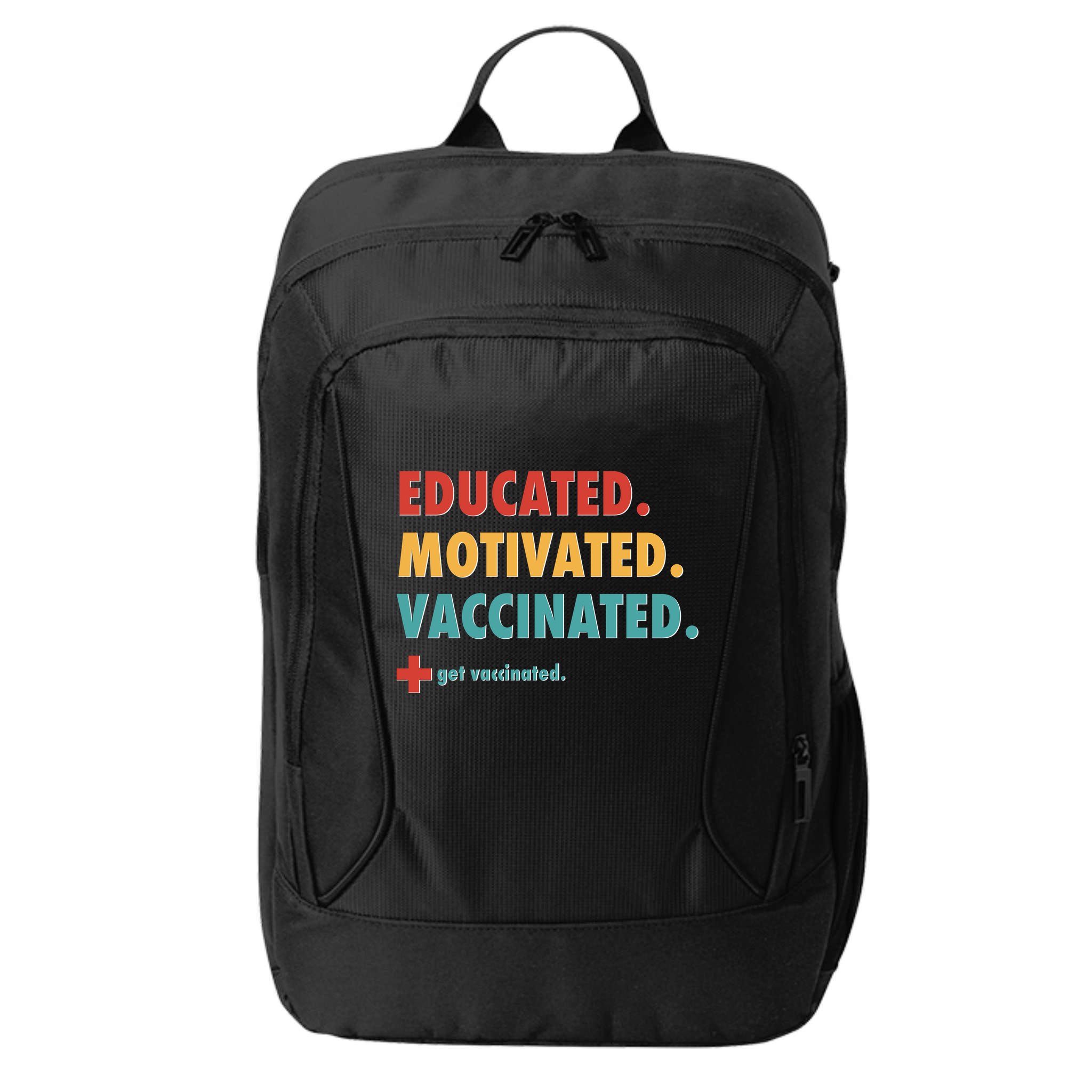 Educated Motivated Vaccinated Get Vaccinated  City Backpack