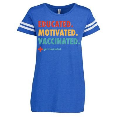 Educated Motivated Vaccinated Get Vaccinated  Enza Ladies Jersey Football T-Shirt