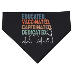 Educated Vaccinated Caffeinated Dedicated Heartbeat Stethoscope USA-Made Doggie Bandana