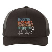 Educated Vaccinated Caffeinated Dedicated Heartbeat Stethoscope Yupoong Adult 5-Panel Trucker Hat