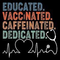 Educated Vaccinated Caffeinated Dedicated Heartbeat Stethoscope Flatbill Hat