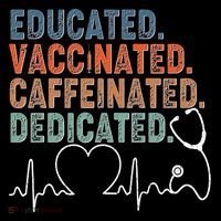 Educated Vaccinated Caffeinated Dedicated Heartbeat Stethoscope 16 in Basic Backpack