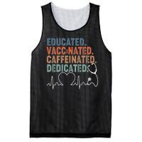 Educated Vaccinated Caffeinated Dedicated Heartbeat Stethoscope Mesh Reversible Basketball Jersey Tank