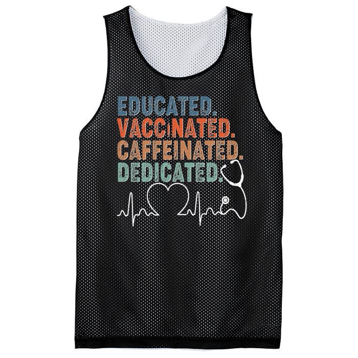 Educated Vaccinated Caffeinated Dedicated Heartbeat Stethoscope Mesh Reversible Basketball Jersey Tank