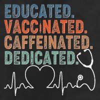 Educated Vaccinated Caffeinated Dedicated Heartbeat Stethoscope Golf Towel