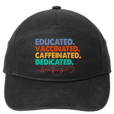 Educated Vaccinated Caffeinated Dedicated Nurse 7-Panel Snapback Hat