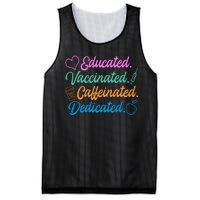 Educated Vaccinated Caffeinated Dedicated Teachers Mesh Reversible Basketball Jersey Tank