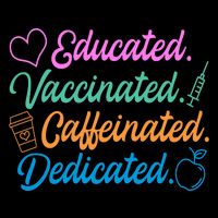 Educated Vaccinated Caffeinated Dedicated Teachers Kids T-Shirt