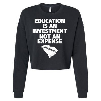 Education Is An Investment Not An Expense Cropped Pullover Crew