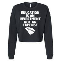 Education Is An Investment Not An Expense Cropped Pullover Crew