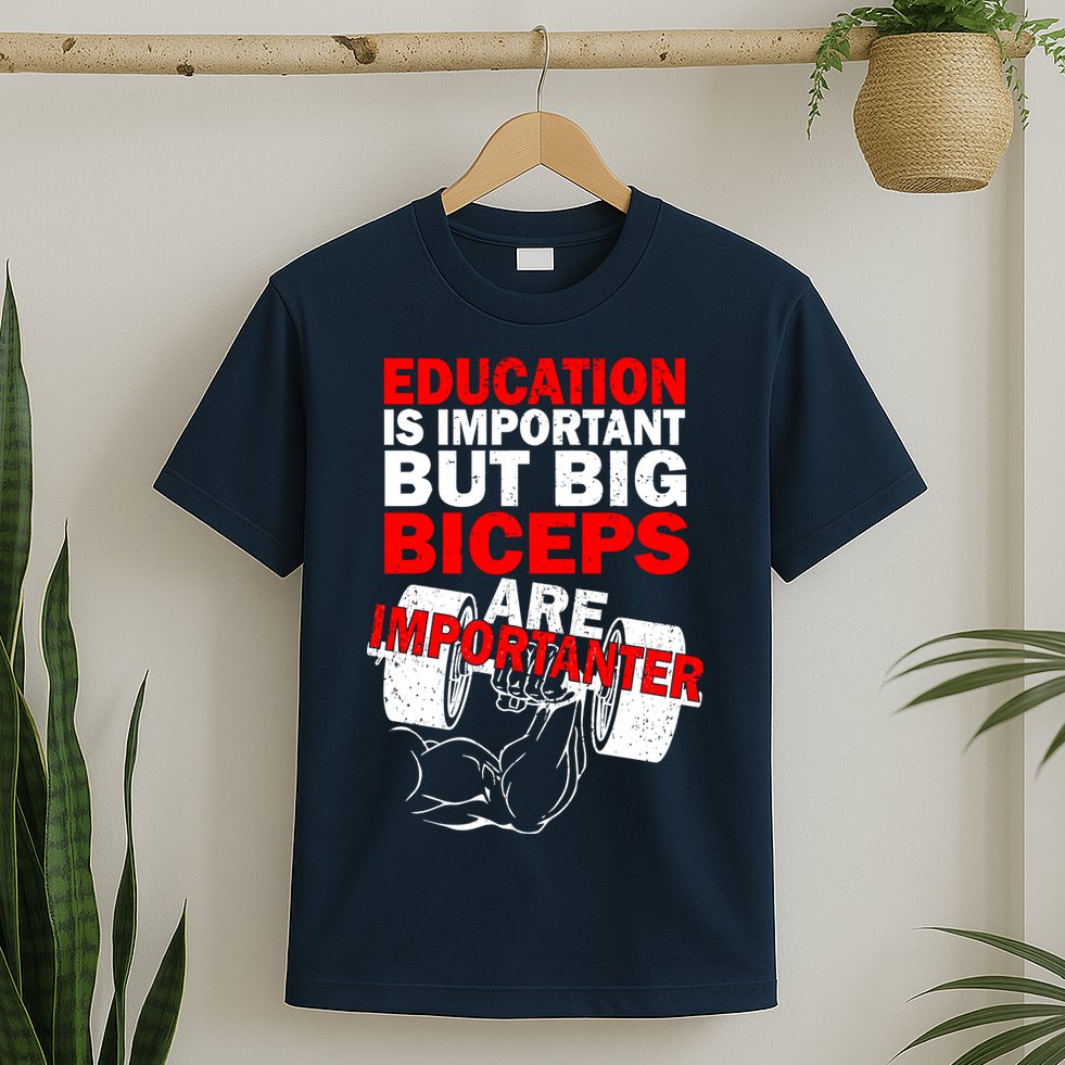 Education Is Important Big Biceps Are Importanter T-Shirt