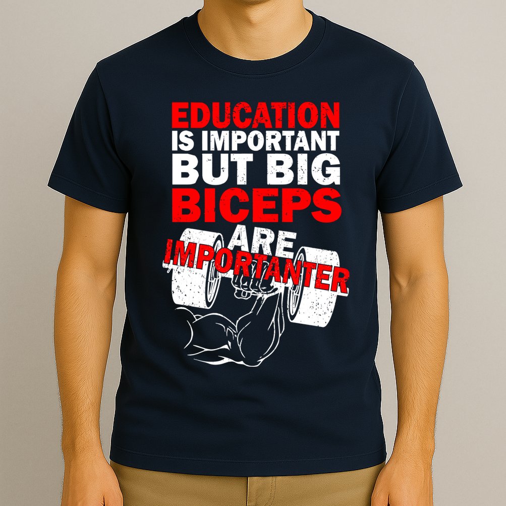 Education Is Important Big Biceps Are Importanter T-Shirt
