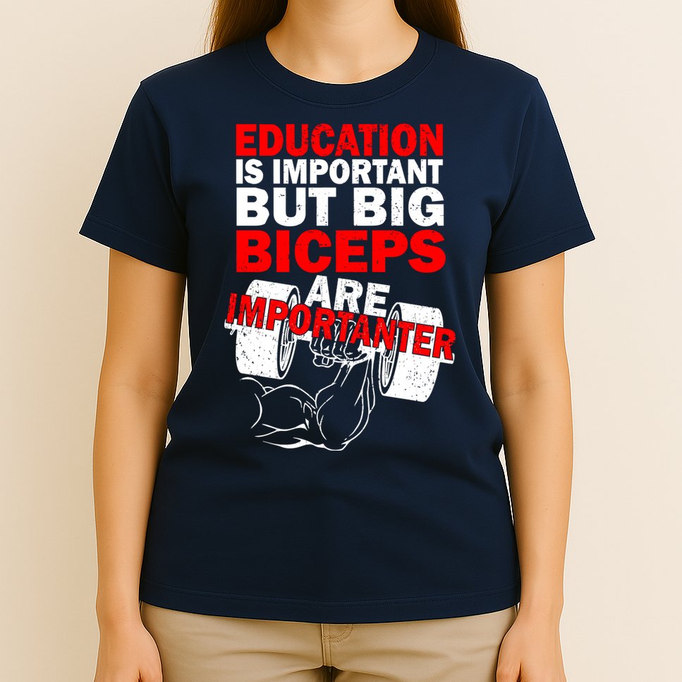 Education Is Important Big Biceps Are Importanter T-Shirt