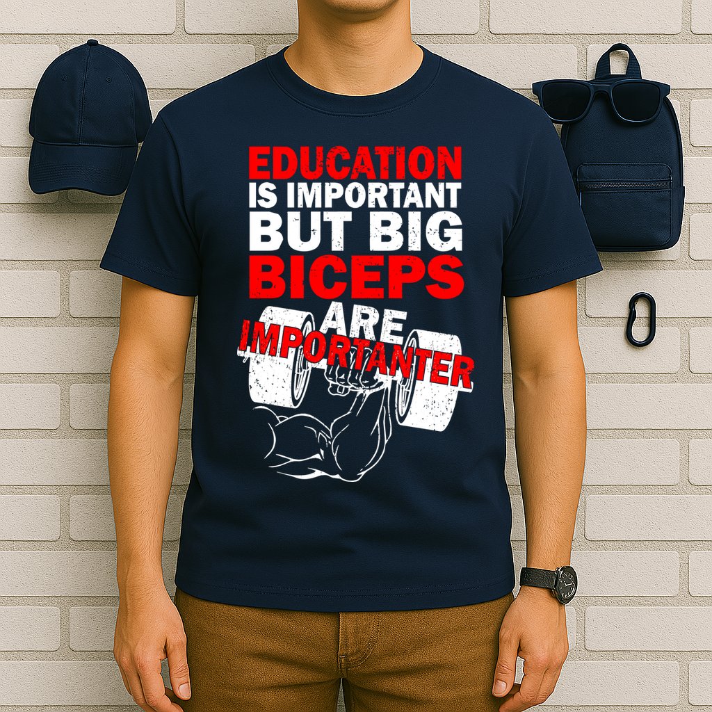 Education Is Important Big Biceps Are Importanter T-Shirt