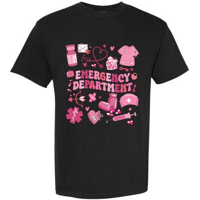 Emergency Department Valentine Funny Er Nurse Garment-Dyed Heavyweight T-Shirt
