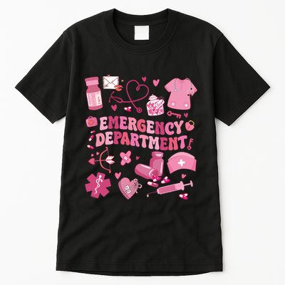 Emergency Department Valentine Funny Er Nurse Tall T-Shirt