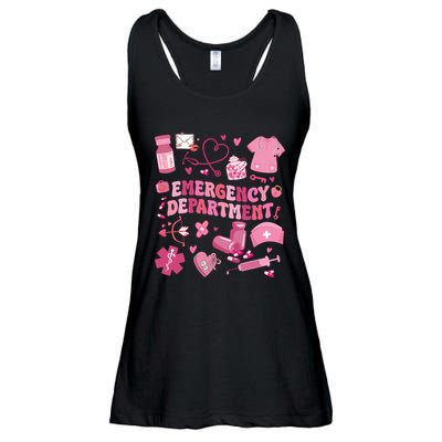 Emergency Department Valentine Funny Er Nurse Ladies Essential Flowy Tank