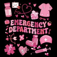 Emergency Department Valentine Funny Er Nurse 16 in Basic Backpack