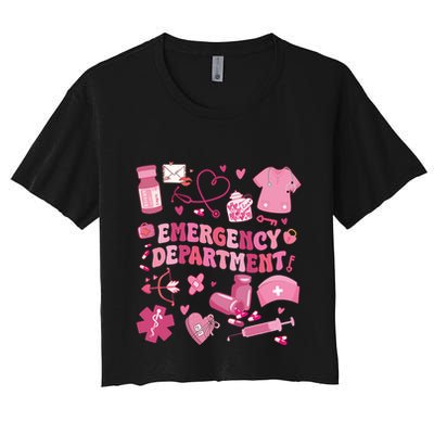 Emergency Department Valentine Funny Er Nurse Crop Top