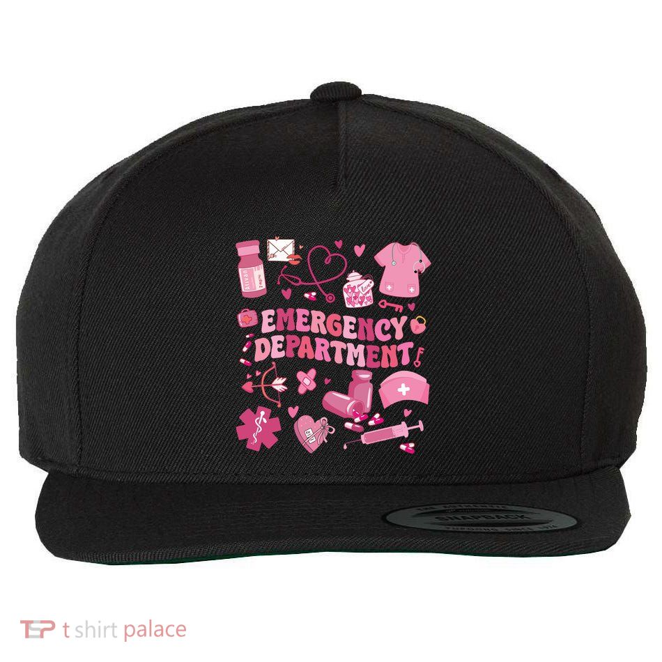 Emergency Department Valentine Funny Er Nurse Wool Snapback Cap