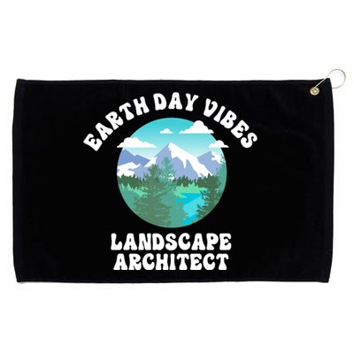 Earth Day Vibes Landscape Architect Gift Grommeted Golf Towel