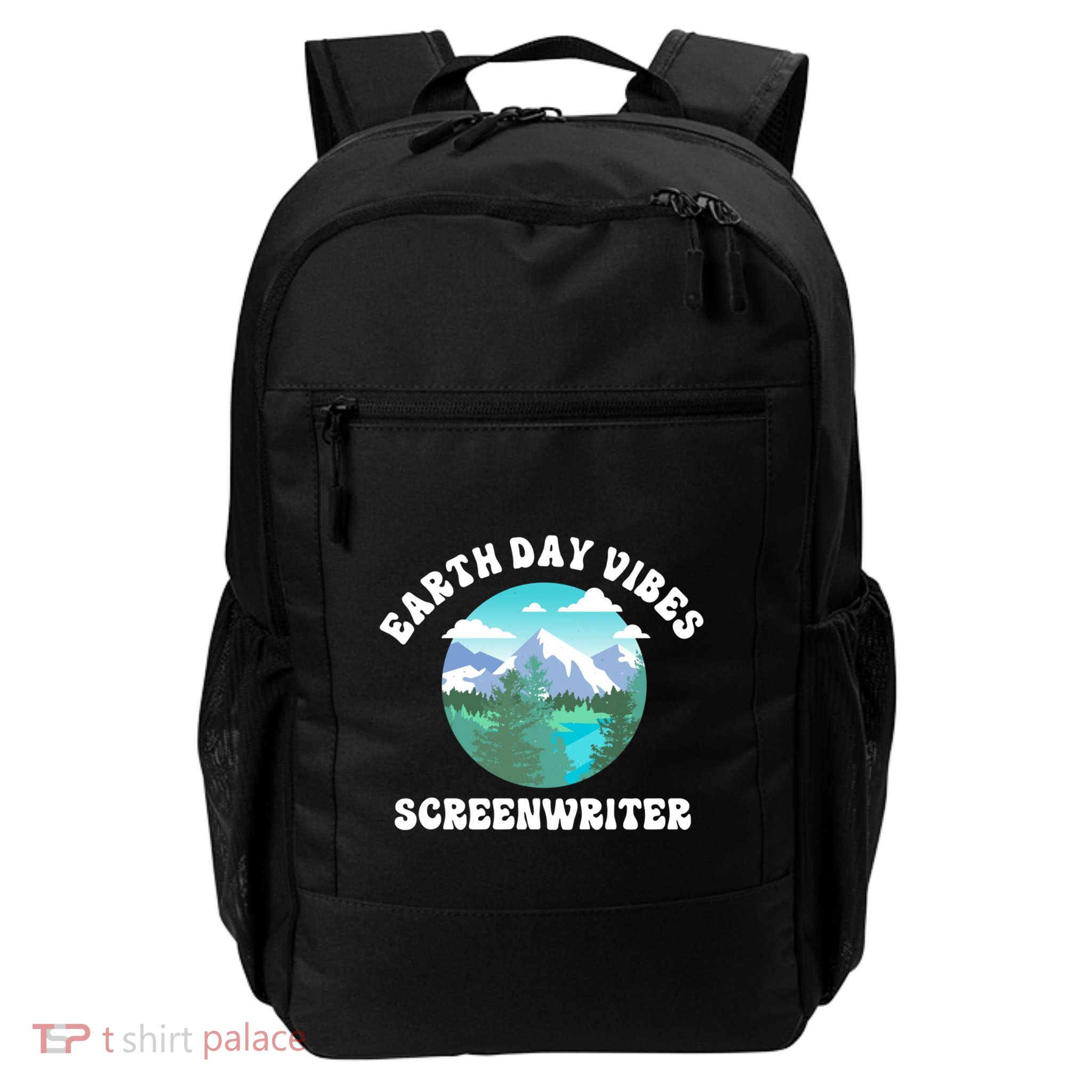 Earth Day Vibes Screenwriter Gift Daily Commute Backpack