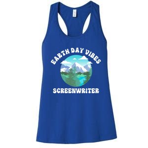 Earth Day Vibes Screenwriter Gift Women's Racerback Tank