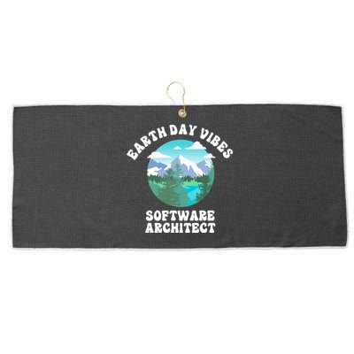 Earth Day Vibes Software Architect Gift Large Microfiber Waffle Golf Towel