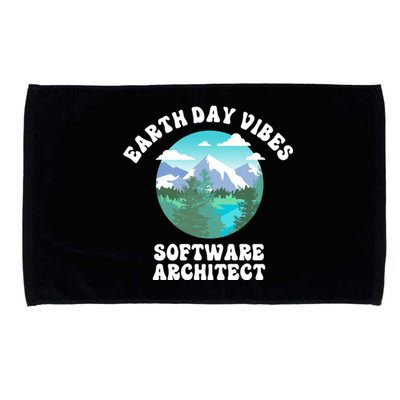 Earth Day Vibes Software Architect Gift Microfiber Hand Towel