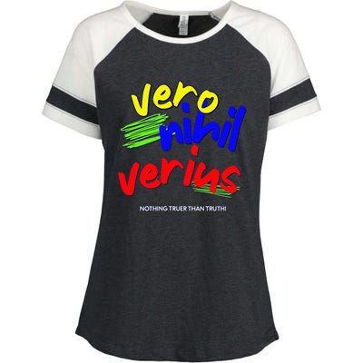 Edward De Vere Oxforidan Motto Shakespeare Authorship Debate Enza Ladies Jersey Colorblock Tee