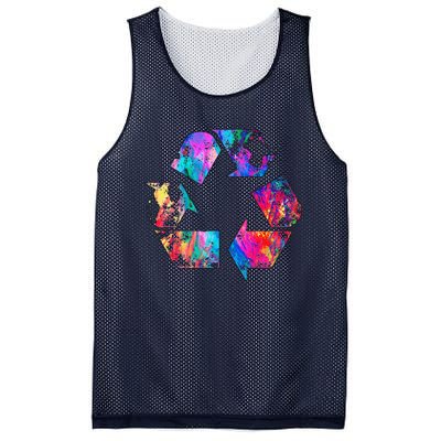 Earth Day Vintage Recycle Reduce Reuse Waste Logo Gift Mesh Reversible Basketball Jersey Tank