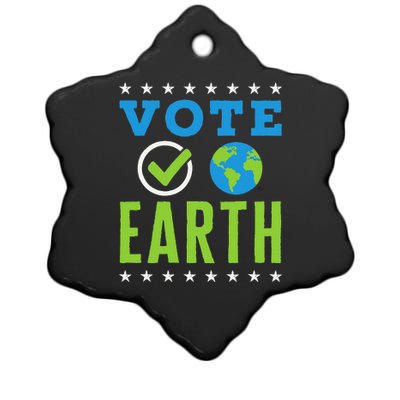 Earth Day Vote Earth Planet Environmental Awareness Ceramic Star Ornament