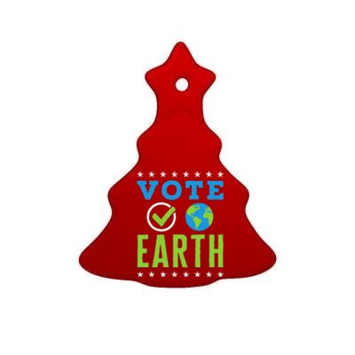 Earth Day Vote Earth Planet Environmental Awareness Ceramic Tree Ornament