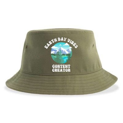 Earth Day Vibes Content Creator Gift Sustainable Bucket Hat