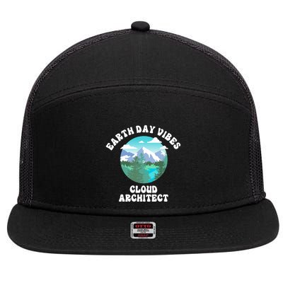 Earth Day Vibes Cloud Architect Cool Gift 7 Panel Mesh Trucker Snapback Hat