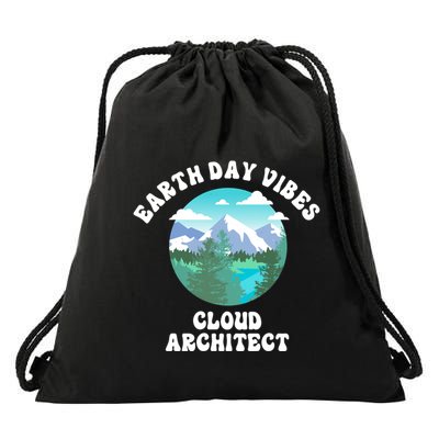 Earth Day Vibes Cloud Architect Cool Gift Drawstring Bag