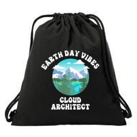 Earth Day Vibes Cloud Architect Cool Gift Drawstring Bag
