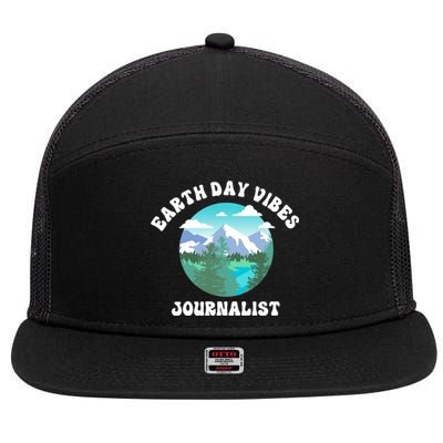 Earth Day Vibes Journalist Gift 7 Panel Mesh Trucker Snapback Hat