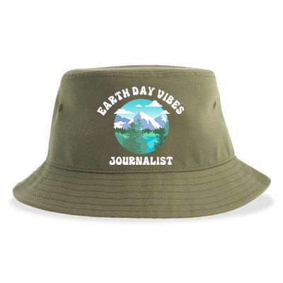 Earth Day Vibes Journalist Gift Sustainable Bucket Hat