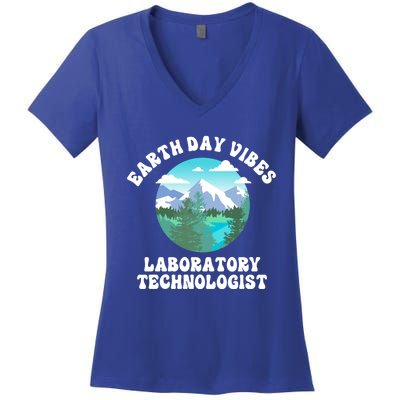 Earth Day Vibes Laboratory Technologist Cute Gift Women's V-Neck T-Shirt