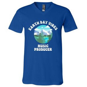 Earth Day Vibes Music Producer Meaningful Gift V-Neck T-Shirt